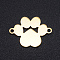 201 Stainless Steel Links connectors, Paw Print, Golden, 18x13x1mm, Hole: 1.4mm
