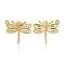 Nickel Free & Lead Free Golden Plated Alloy Dragonfly Pendants, Long-Lasting Plated, 21x23.5x2mm, Hole: 1.5mm