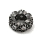 Brass Micro Pave Clear Cubic Zirconia Beads, Cadmium Free & Nickel Free & Lead Free, Flat Round, Gunmetal, 6x2.5mm, Hole: 2.8mm