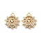 Rack Plating Brass Micro Pave Cubic Zirconia Pendants, Cadmium Free & Nickel Free & Lead Free, Sun Charm, Real 18K Gold Plated, 13x12x2.5mm, Hole: 1.4mm