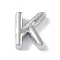 Brass Pendants, Cadmium Free & Nickel Free & Lead Free, Letter Charms, Platinum, Letter K, 8.5x7.5x3mm, Hole: 1.5mm