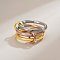 Brass Finger Rings, Stackable Rings, Multi-color, US Size 7(17.3mm)