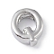 Brass Pendants, Cadmium Free & Nickel Free & Lead Free, Letter Charms, Platinum, Letter Q, 9x7.5x3mm, Hole: 1.5mm