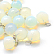 Round Opalite Pendants, with Platinum Tone Brass Findings, 17~19x13~14mm, Hole: 2x7mm