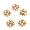 Brass Pendants, with Acrylic Imitation Pearl Beads, Long-Lasting Plated, Flower, Real 18K Gold Plated, 20x21x10mm, Hole: 1.8mm
