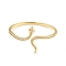 Green Cubic Zirconia Snake Wrap Cuff Bangle, Brass Open Bangle for Women, Lead Free & Cadmium Free, Real 18K Gold Plated, Inner Diameter: 2-1/4 inch(5.8cm)x2 inch(5cm)