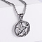 Vintage Stainless Steel Six-Pointed Star Pendant Necklaces for Fashionable Street Style Men, Stainless Steel Color