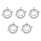 Alloy Rhinestone Pendants, Platinum Tone Planet Charms, Crystal, 20.5x23x3mm, Hole: 2.3mm