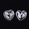 Handmade One Hole Blown Glass Bottles, for Glass Vial Pendants Making, Heart, Clear, 21x22~22.5x12mm, Hole: 4~4.5mm