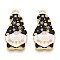 Alloy Enamel Pendants, Lead Free & Cadmium Free, Dwarf Charms, Golden, Black, 30x15x1.2mm, Hole: 1.6mm