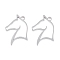 Non-Tarnish 201 Stainless Steel Pendants, Horse, Stainless Steel Color, 22x17x1.5mm, Hole: 1.8mm