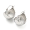 Rack Plating Brass Round Hoop Earrings, Lead Free & Cadmium Free, Platinum, 22.5x18mm