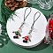Human Glass Mobile Straps, with Cord Loop and PVC Mobile Dustproof Plugs, Platinum, Mixed Color, 101.5mm, 2pcs/set