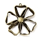 Rack Plating Alloy Pendants, Cadmium Free & Nickel Free & Lead Free, Flower, Antique Bronze, 46.5x42.5x5mm, Hole: 2mm