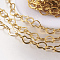 Rack Plating Brass Handmade Chains, Soldered, with Spool, Cadmium Free & Nickel Free & Lead Free, Heart Link Chains, Golden, 6.5x4.5x0.3mm, about 32.8 Feet(10m)/roll