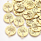 201 Stainless Steel Links connectors, Laser Cut Links, Flat Round with Tree of Life, Golden, 19x15x1mm, Hole: 1.6mm