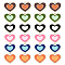 SUNNYCLUE 1 Box 24Pcs 6 Colors Colorful Heart Charms Alloy Enamel Love Pendants Bulk Metal Mini Double Hearts Shape Pendant for Jewelry Making Charms DIY Valentine's Day Gifts Bracelets Findings