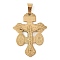304 Stainless Steel Pendants, Crucifix Cross Charm, Golden, 33.5x25x4mm, Hole: 7x5mm