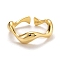 925 Sterling Silver Cuff Rings, Open Rings, with 925 Stamp, Wave, Golden, Inner Diameter: 16mm
