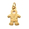 Boy 304 Stainless Steel Pendants, with Jump Ring, Ion Plating(IP), Real 18K Gold Plated, 20.5x13.5x1.5mm, Hole: 5mm