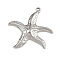 304 Stainless Steel Pendants, Ocean Theme, Starfish, 33x35x3.5mm, Hole: 1.8mm