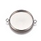 Non-Tarnish 304 Stainless Steel Cabochon Connector Settings, Plain Edge Bezel Cups, Flat Round, Stainless Steel Color, Tray: 20mm, 27.5x21.8x2mm, Hole: 1.8mm