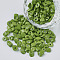 6/0 Baking Paint Glass Seed Beads, Oblique Cut Beads, Opaque Colours, Olive Drab, 6/0, 4~8x3.5~4.5x2.5~3mm, Hole: 0.9mm, about 5000pcs/bag