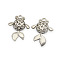 Brass Goldfish Pendants, with Glass Rhinestone Inside, Hollow, Matte Platinum, 23x17x5mm, Hole: 2mm