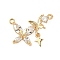 Brass Micro Pave Cubic Zirconia Pendants, Nickel Free, Butterfly, Real 18K Gold Plated, 16x20.5x4mm, Hole: 1.2mm