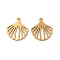 201 Stainless Steel Pendants, Shell Shape Charm, Golden, 17x15.5x0.9mm, Hole: 1.4mm