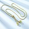 Round Brass Slider Lariat Necklaces for Women, Cadmium Free & Lead Free, Long-Lasting Plated, Rack Plating, Real 18K Gold Plated, 35.04 inch(89cm)