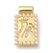 Rack Plating Brass with Glass Pearlized Beads Pendants, Cadmium Free & Lead Free, Long-Lasting Plated, Rectangle, Real 18K Gold Plated, 16x9.5x3mm, Hole: 1.6mm