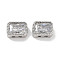 Brass Micro Pave Cubic Zirconia Beads, Cadmium Free & Nickel Free & Lead Free, Rectangle, Clear, 7x5x3.5mm, Hole: 1mm