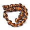Handmade Gold Sand Lampwork Beads Strands, with Leopard Print Pattern, Heart, 13.5~14.5x15~15.5x8.5mm, Hole: 1.6~2mm