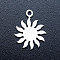 Non-Tarnish 201 Stainless Steel Pendants, Stamping Blank Tag Charms, Sun, Stainless Steel Color, 16x12.5x1mm, Hole: 1.5mm