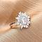 Brass Micro Pave Clear Cubic Zirconia Cuff Rings for Women, Rectangle with Flower, Cadmium Free & Lead Free, Long-Lasting Plated, Rack Plating, Platinum, US Size 7 1/4(17.5mm)