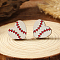 White Wooden Stud Earrings, Platinum, Baseball, 14x15mm