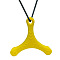 Dart Shape Food Grade Eco-Friendly Silicone Pendants, DIY Necklaces Making, Yellow, 69x60mm