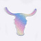 PU Leather Big Pendants, with Sequins, Ox-Head Shape, Colorful, 52.5x50.5x1mm, Hole: 1.5mm