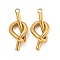 304 Stainless Steel Pendants, Knot Charm, Golden, 19x9x5mm, Hole: 1.4mm
