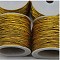 Polyester & Rubber Elastic Cord, Round, Gold, 1mm, about 21.87 Yards(20m)/Roll