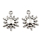 Non-Tarnish 304 Stainless Steel Pendants, Sun Charm, Stainless Steel Color, 15x11x1.5mm, Hole: 1.5mm