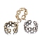 Brass Cuff Rings, Open Rings, Long-Lasting Plated, Cable Chain Shape, Mixed Color, US Size 6(16.5mm)