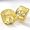 Alloy Wax Sticks Furnace, Sealing Wax Warmer, for Wax Sealing Stamp Making, Column with Hollow Flower, Golden, 61x38mm