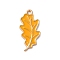 Thanksgiving Day Theme Alloy Enamel Pendants, Golden, Leaf Charm, Gold, 23x11x1.5mm, Hole: 1.6mm