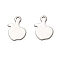 Non-Tarnish 201 Stainless Steel Charms, Stamping Blank Tag, Laser Cut, Apple, Stainless Steel Color, 11.5x8x0.5mm, Hole: 1.4mm