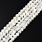 Natural White Shell Bead Strands, Round, 3~3.5mm, Hole: 0.8mm, about 123~124pcs/strand, 14.76 inch~14.88 inch(37.5~37.8cm)