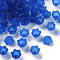 Transparent Acrylic Beads Caps, Tulip Flower, Lily of the Valley, Frosted, Blue, 10x6mm, Hole: 1.5mm, about 2100pcs/500g