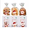 Christmas Theme Self-adhesive Plastic Bakeware Bag, with Iron Wire Twist Ties, for Chocolate, Candy, Cookies, Rectangle with Deer & Snowman & Santa Claus, Mixed Color, 236x159x0.1mm, 50pcs/bag