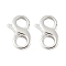 925 Sterling Silver Lobster Claw Clasps, 8-Shaped, Platinum, 12x7.5x3mm, Hole: 3.5mm